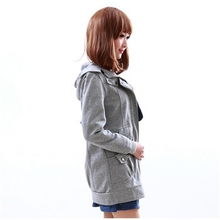 新瓏新秋裝韓版休閑中長款帶帽蕾絲衛(wèi)衣外套 時尚與舒適的完美融合